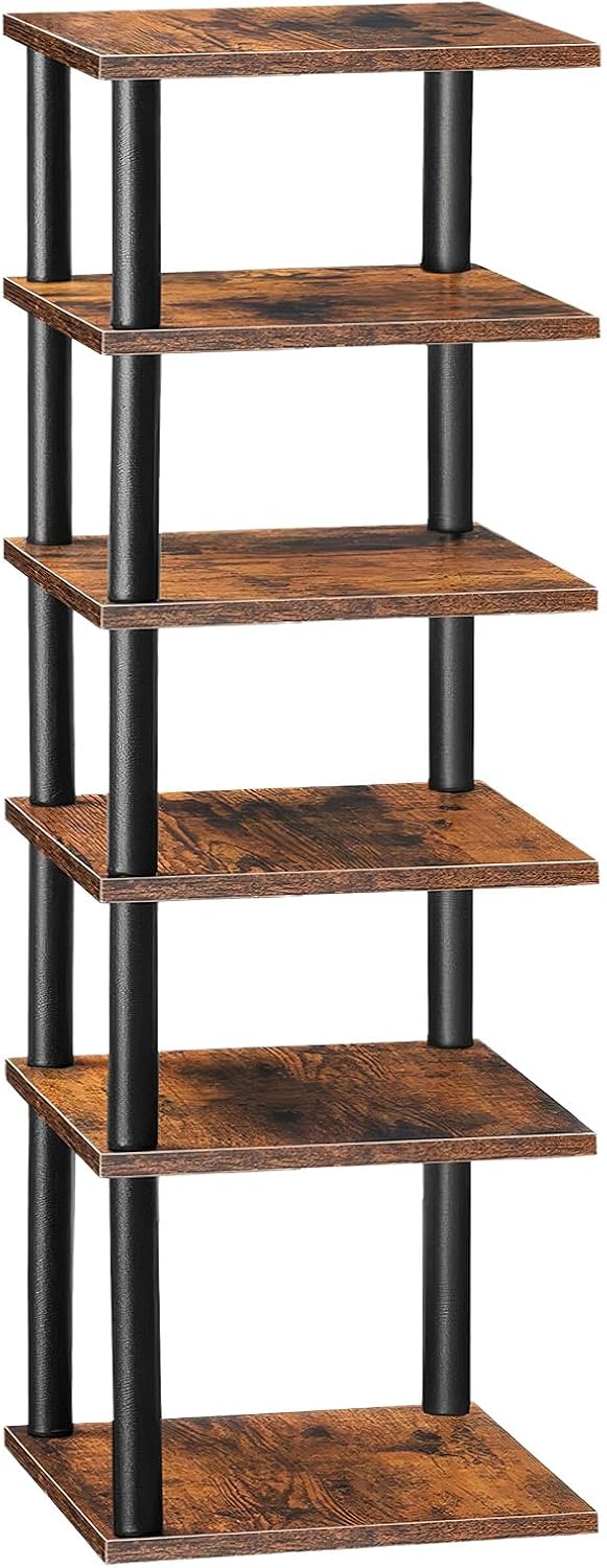 HOOBRO Vertical Shoe Rack, 6-Tier Narrow Shoe Shelf, Shoe Storage Organizer f...