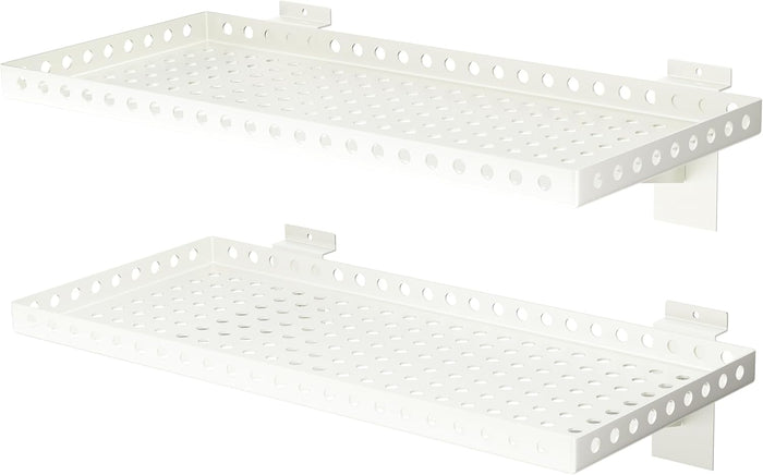 2 Pack Heavy Duty Slatwall Shelves 10 X 24 Inch, White