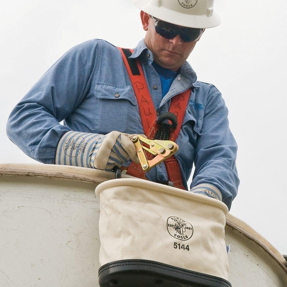 Klein Tools Canvas Bucket Tool Organizer and Jonard Tools Lineman's Wrench