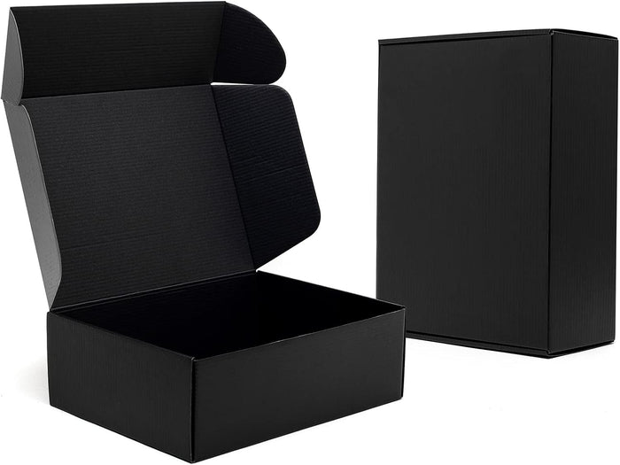 Timirog 12x9x4" Black Shipping Boxes 20 Pack Corrugated Cardboard Box