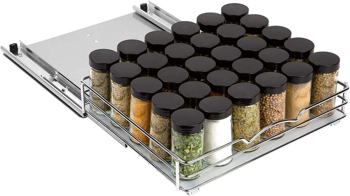Pull-Out Cabinet Spice Rack Organizer, 12 ⅜"W x 10 ⅜"D x 2 ¾"H