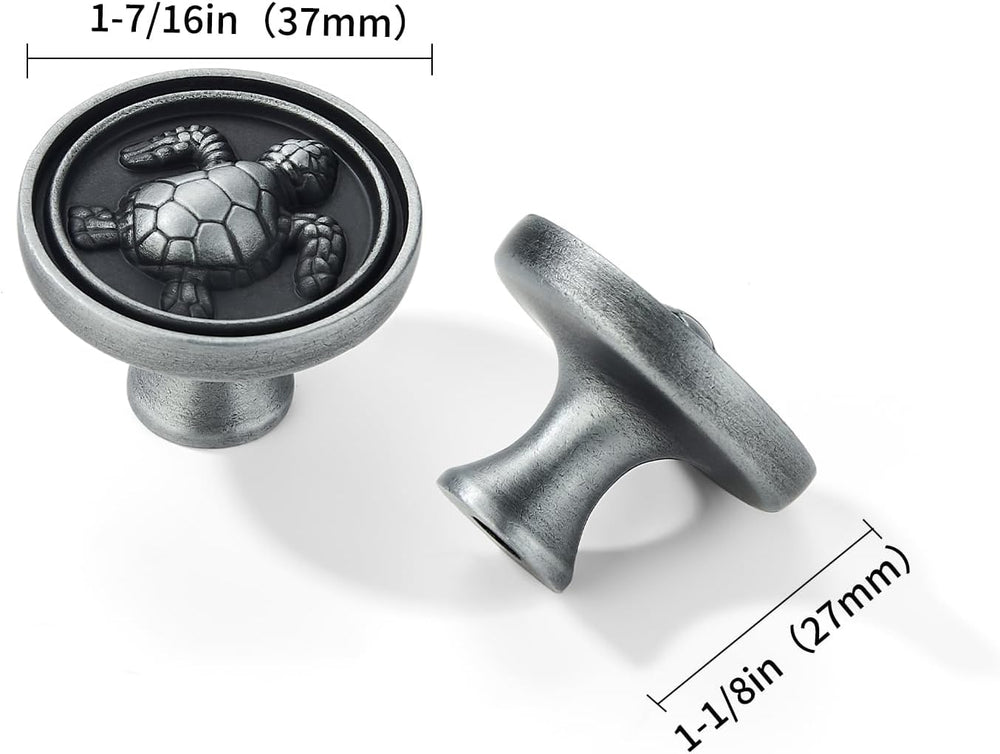 khtumeware 10 Pack 1-1/2 inch Brushed Satin Pewter Cabinet knobs Zinc Alloy T...