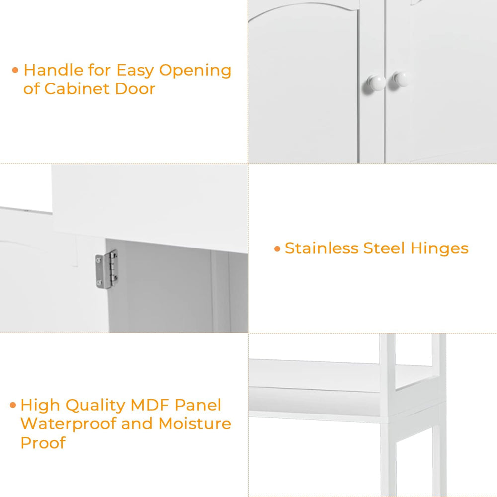 DICTAC Kitchen Pantry Storage Cabinets Freestanding Tall Bathroom Cabinet wit...