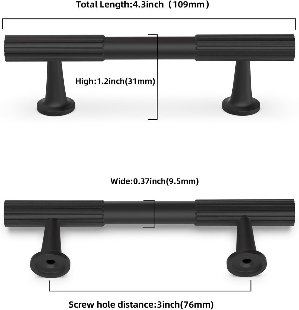 10 Pack 3 inch Matte Black Kitchen Cabinet Handles