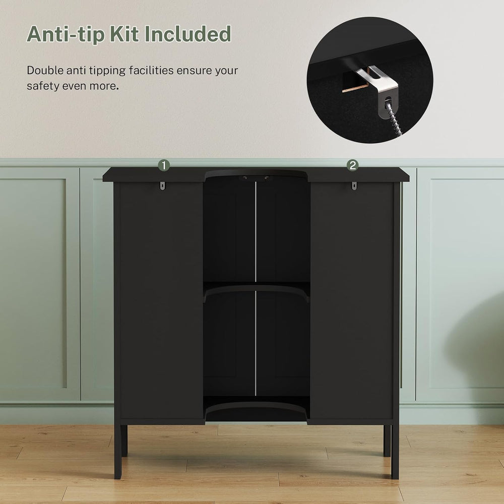 TEENFON Pedestal Sink Storage Cabinet, Under Sink Cabinet with 2 Doors & ...