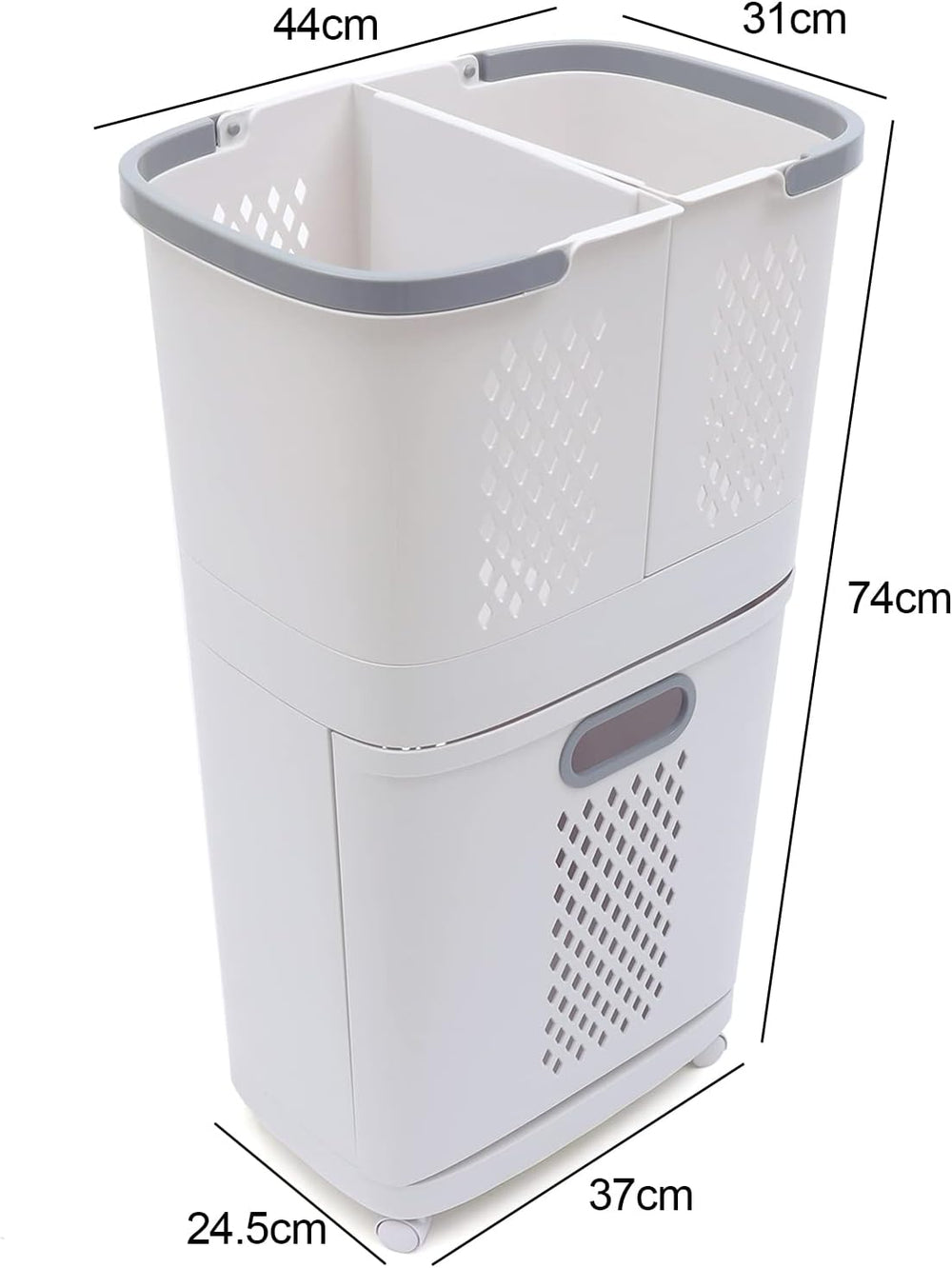 Laundry Basket Multipurpose Sorter Basket with Wheel Rolling Laundry Sorter H...