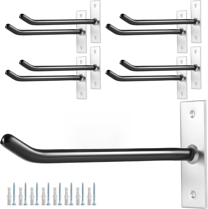 Sinoer 10 Inch Wall Mount Steel Tire Hooks, 8 Pack Black