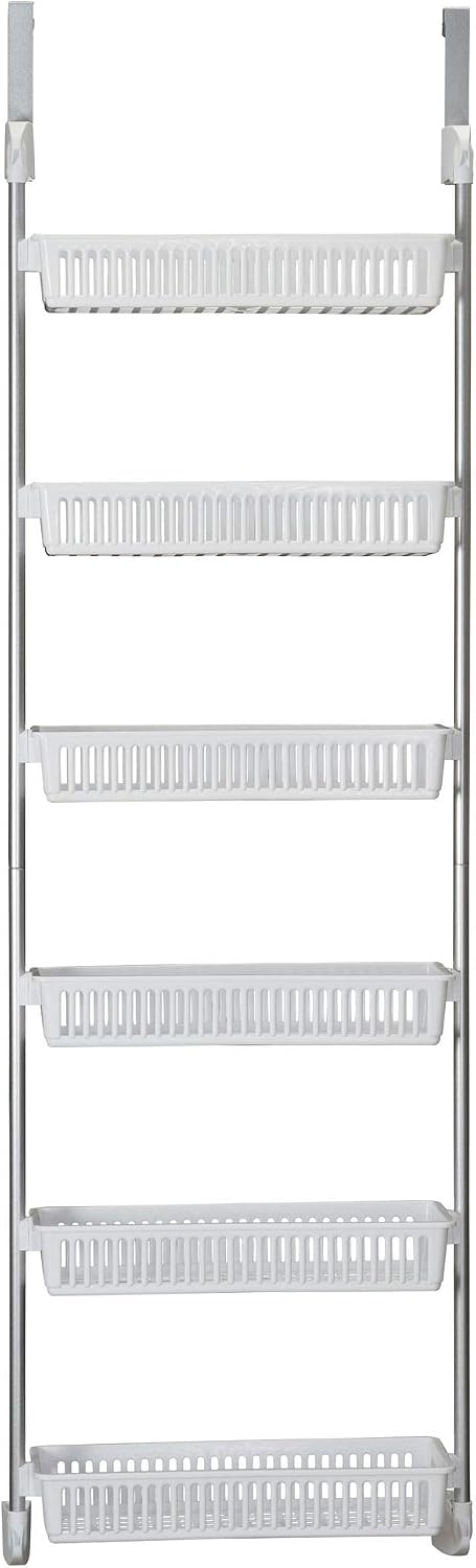 Household Essentials White 6-Tier Basket Over-The-Door Organizer