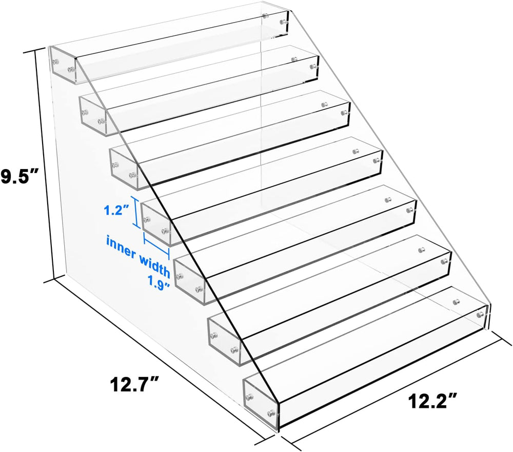 Tiered Spice Rack Acrylic, 7 Tier Clear Spice Rack Organizer for Cabinet, Ver...