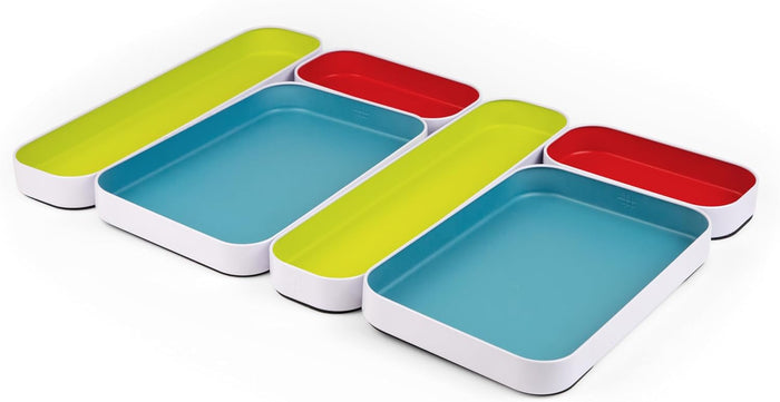 Three by Three Seattle Metal Drawer Organizer Tray Set, 6-Pc (Multicolor)