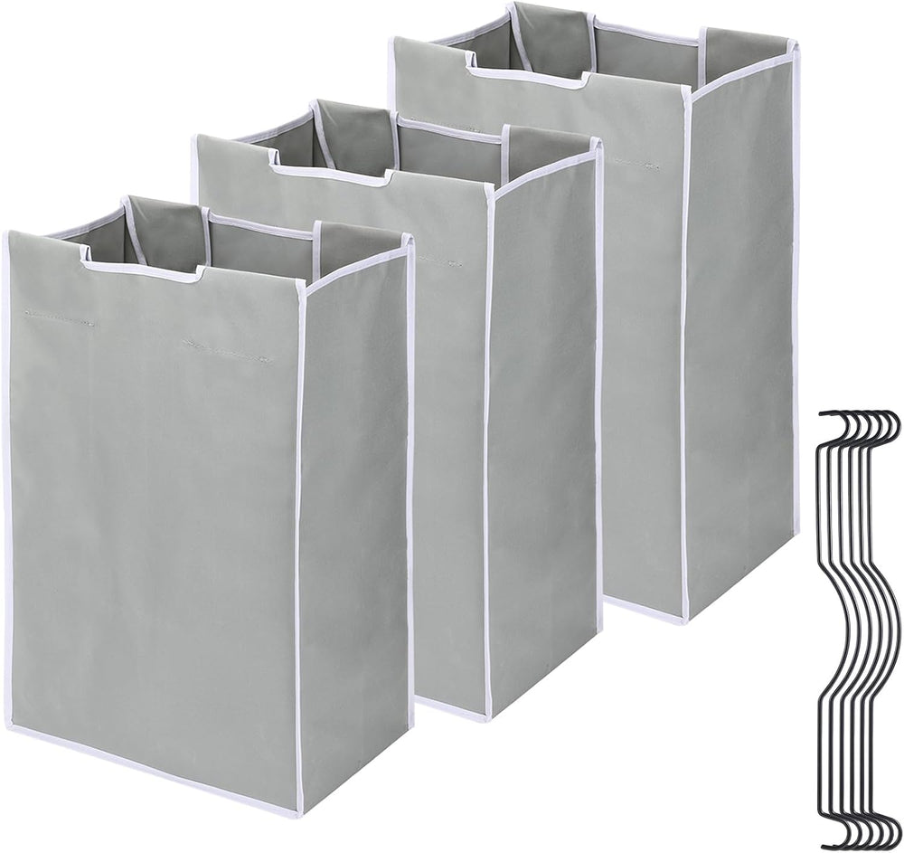 3 Bag Laundry Sorter Replacement Bags, Augot Large Hamper Cart Removable Repl...