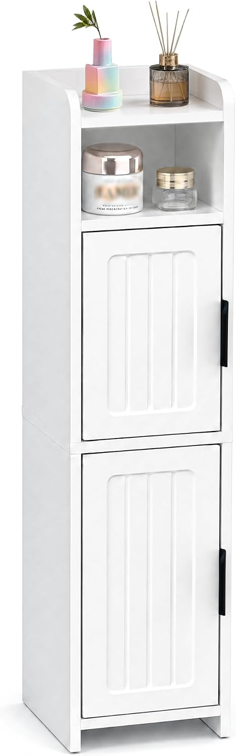 Small Bathroom Storage Cabinet,Corner Cabinet Narrow Toilet Paper Cabinet