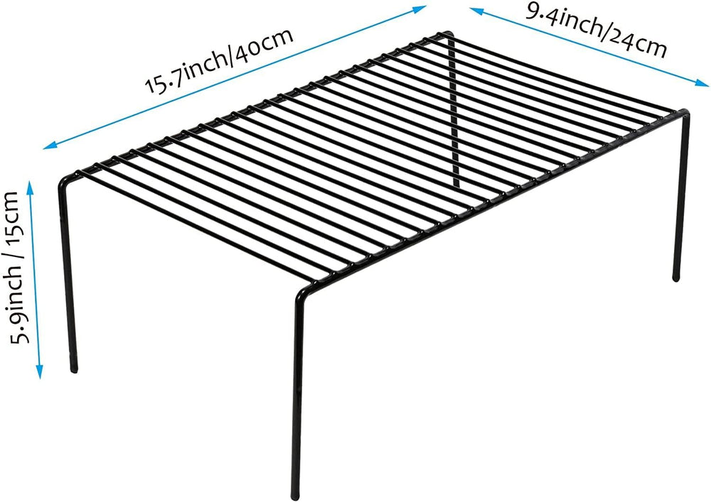 Kitchen Cabinet Shelf Organizer Set of 3, Large (15.7 x 9.4 inch) Metal Wire ...
