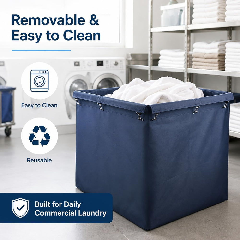 400L Commercial Laundry Cart Liner Bags - Removable Waterproof Replacement Ba...
