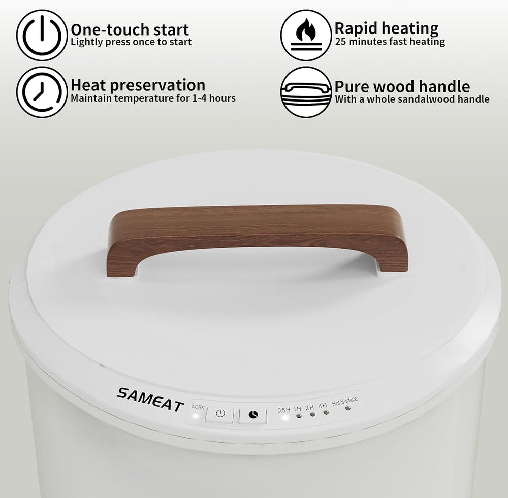 SAMEAT Heated Towel Warmers for Bathroom - Large Towel Warmer Bucket, Wood Ha...