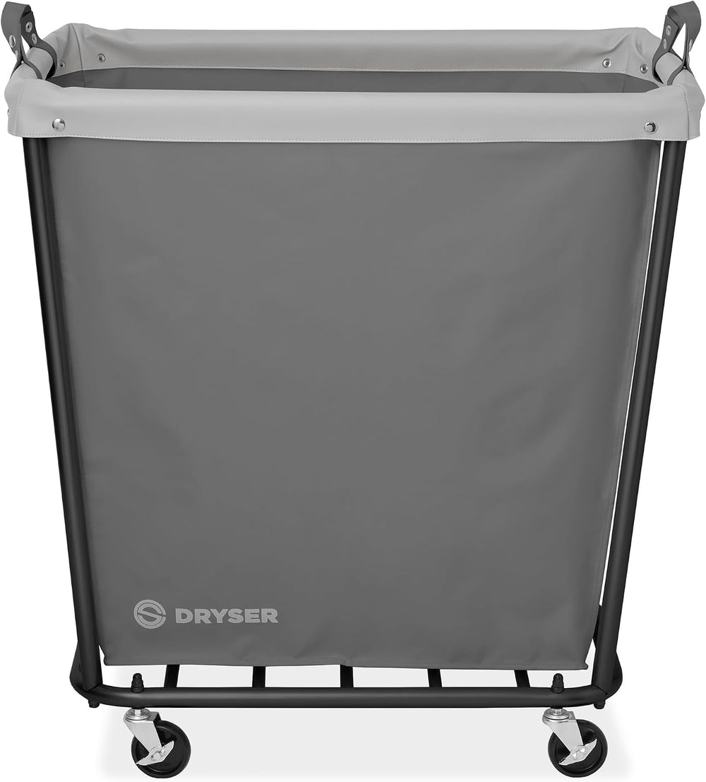 Large Commercial Heavy-Duty Rolling Laundry Hamper, Steel Frame Cart on Wheel...