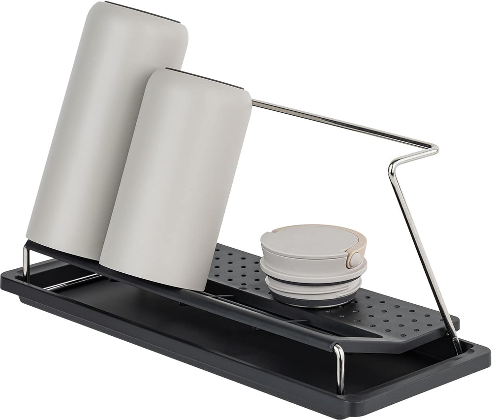 carrotez Bottle Drying Rack with Drain Tray, Black