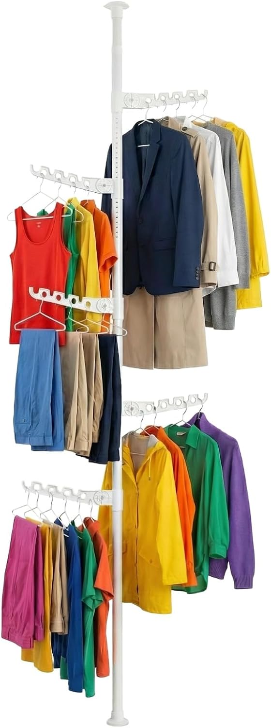 Indoor Super Space-Saving Clothing Drying Rack for Apartment Small Room, 5 Ti...
