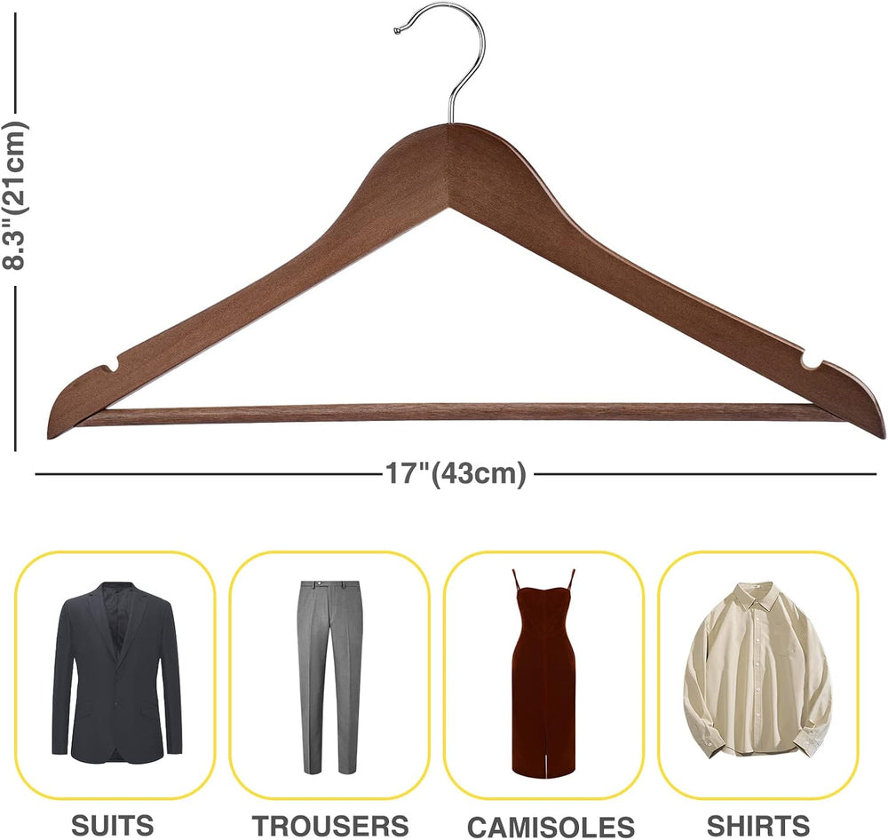 Wooden Hangers 90 Pack,Wooden Clothes Hanger for Daily Used,Heavy Duty Wood H...