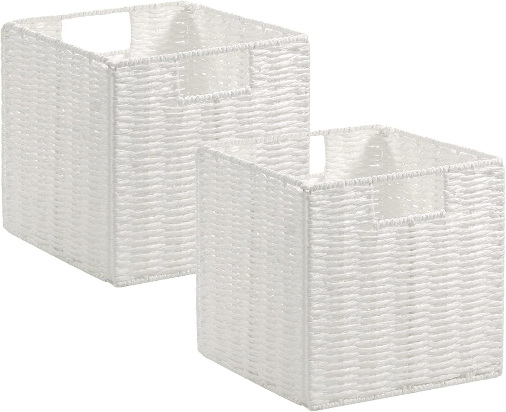 Vagusicc Wicker Storage Basket, Set of 2 Hand-Woven Wicker Baskets for Organi...