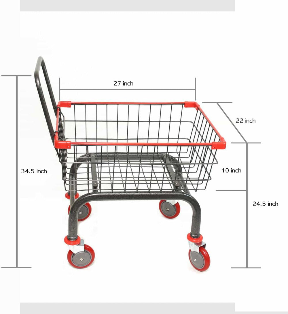Heavy Duty Laundry and Grocery 1.8 Bushel Cart with U-Handle, 5" Wheel (...
