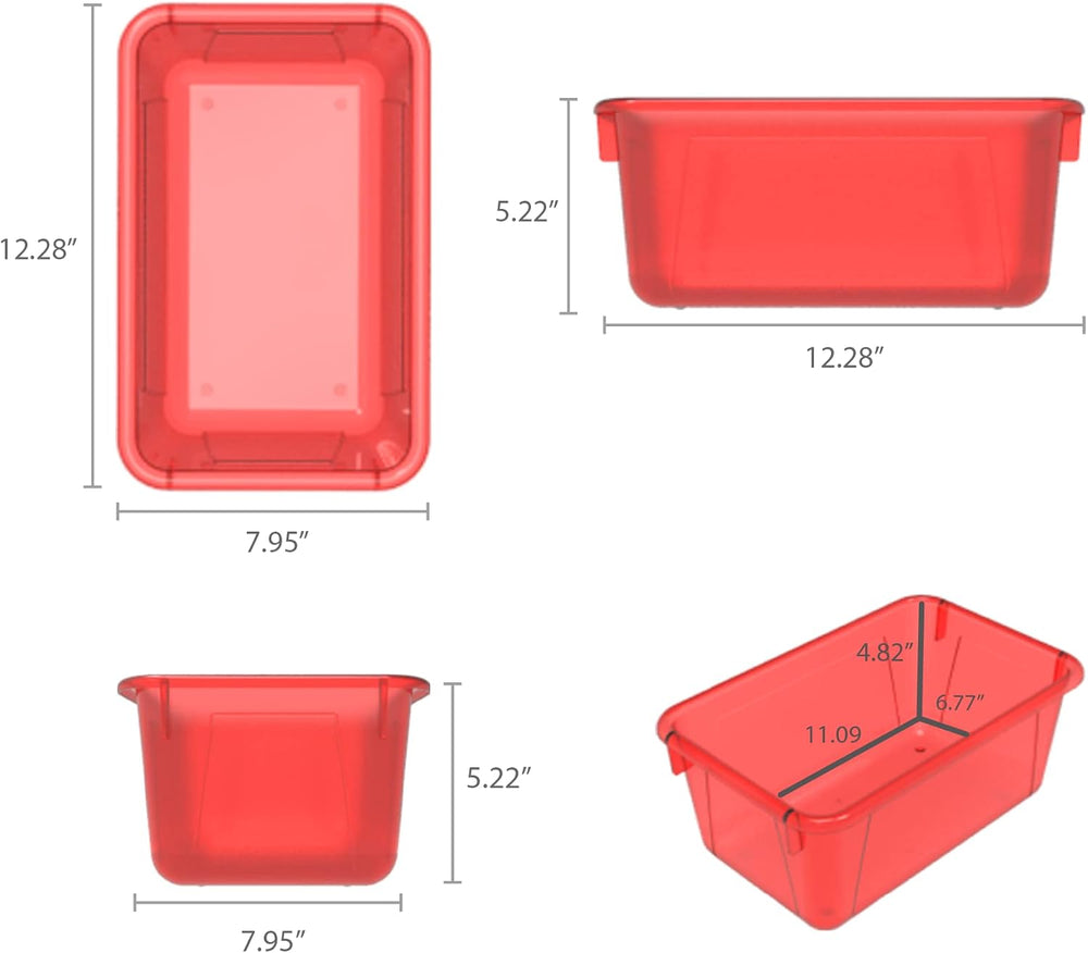 Storex Small Cubby Bins – Plastic Storage Containers for Classroom with Non-S...
