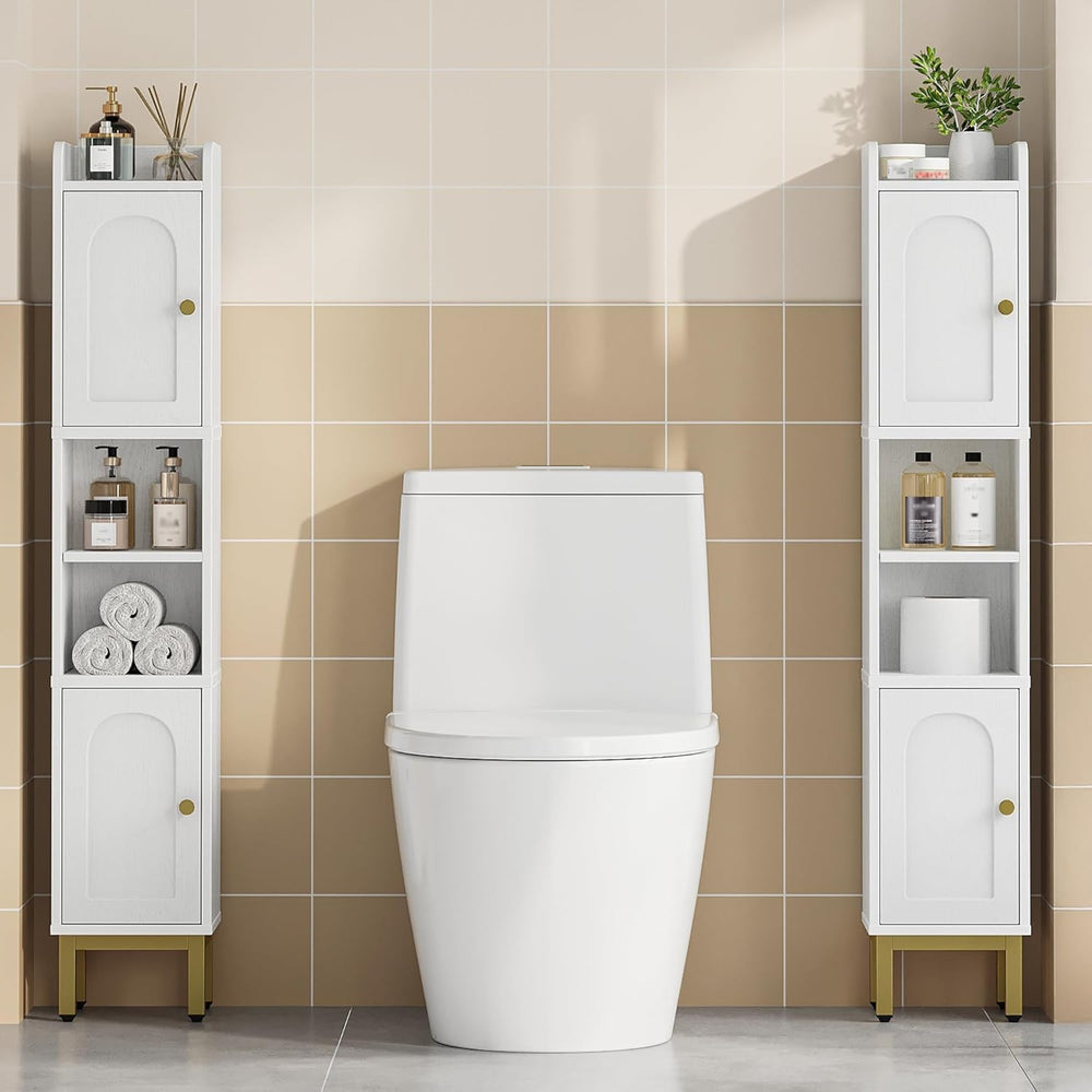 Hzuaneri Slim Bathroom Storage Cabinet, Narrow Bathroom Organizers,2 Doors