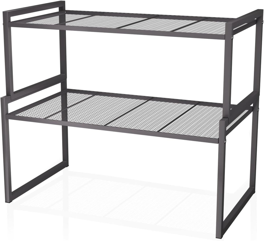 Stackable Kitchen Cabinet Organizer Shelves Pantry Rack Set of 2