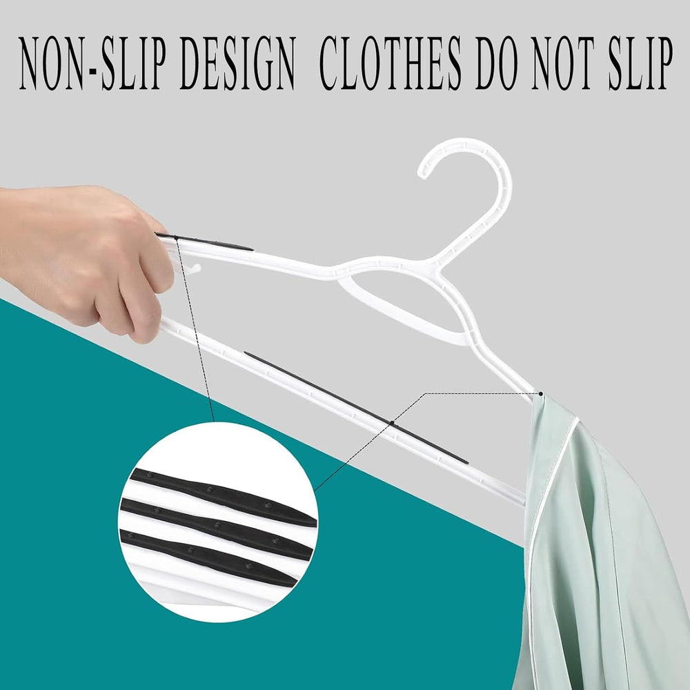 Plastic Hangers 50 Pack - Non Slip Clothes Hangers,Holds up to 18 lbs, Slim S...