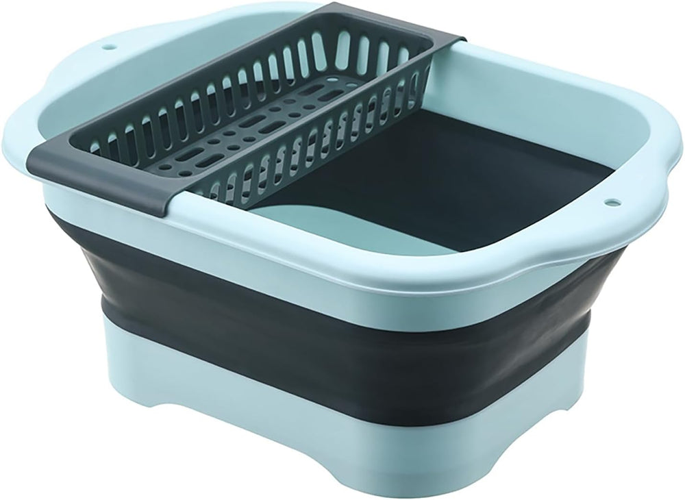 2.98 Gallon (11.28L) Collapsible Dish Basin with Drain Plug, Outdoor Multiuse...
