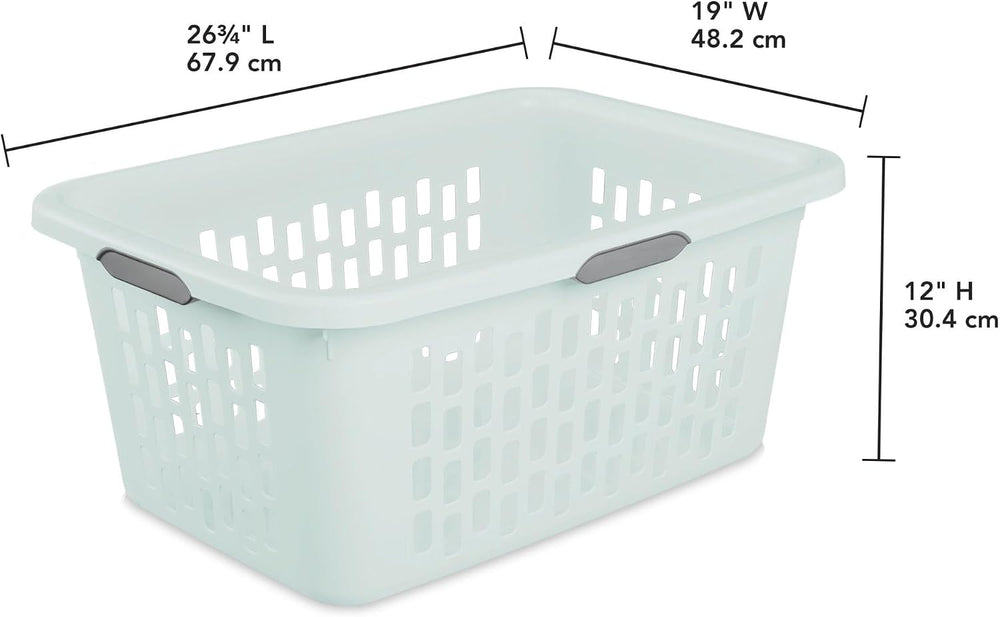 Sterilite Laundry Basket, Plastic Clothes Hamper, Large Rectangle Bin with Co...