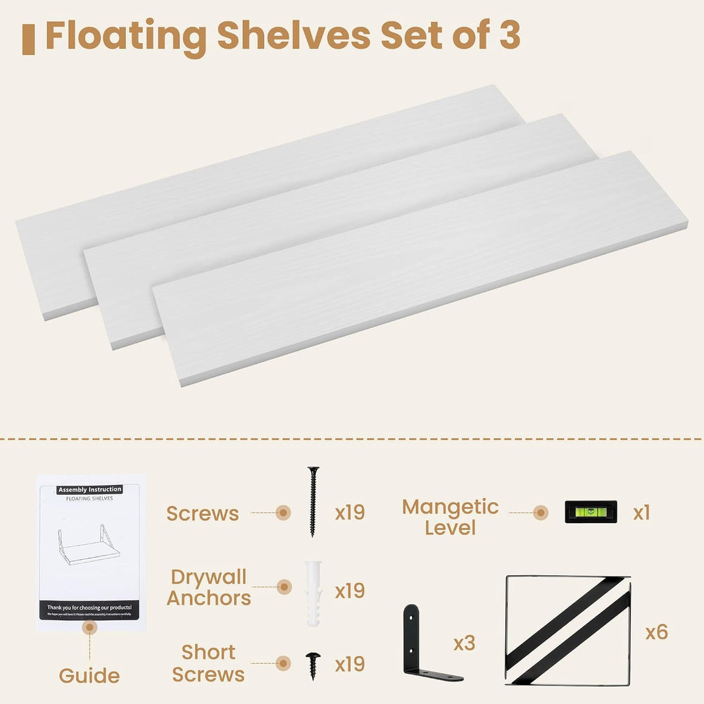 Heimlove Floating Book Shelves for Wall,35.4 Inches Long Wall Mounted Bookshe...