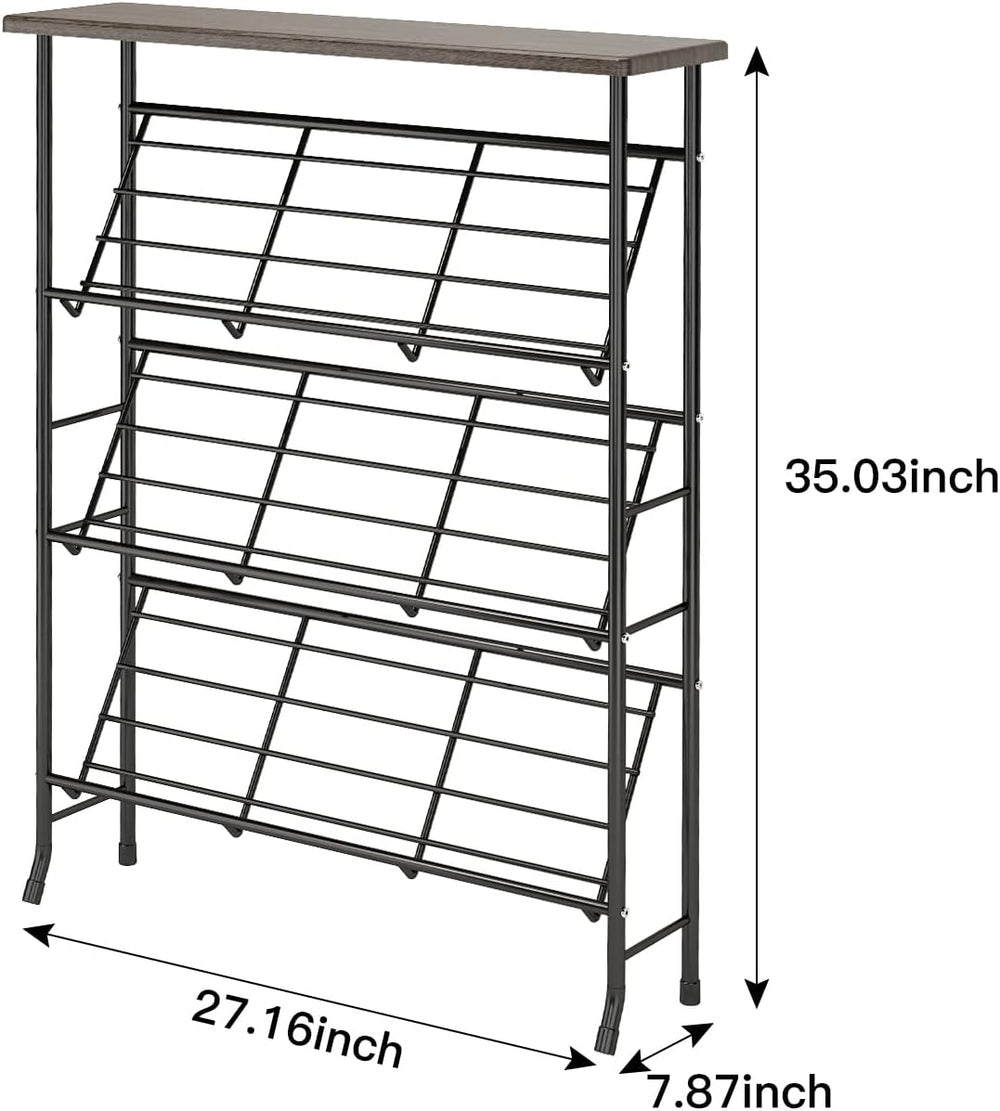 JZM Shoe Rack Storage, Narrow 4 Tier Metal Shoe Storage Shelf, Free Standing ...