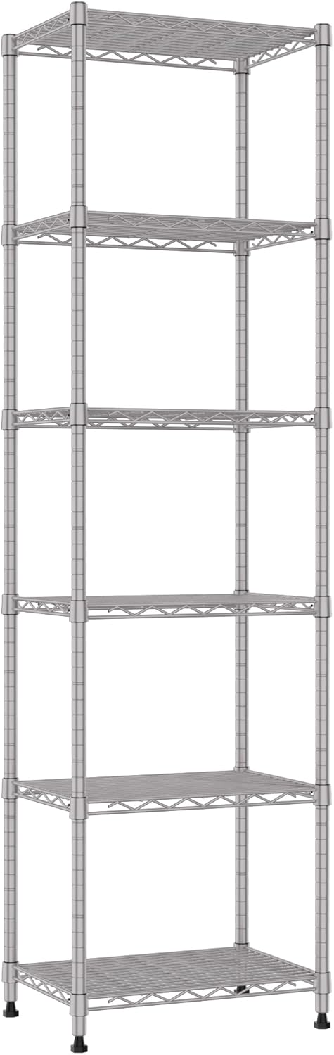 REGILLER 6 Wire Shelving Steel Storage Rack Adjustable Unit Shelves for Laund...