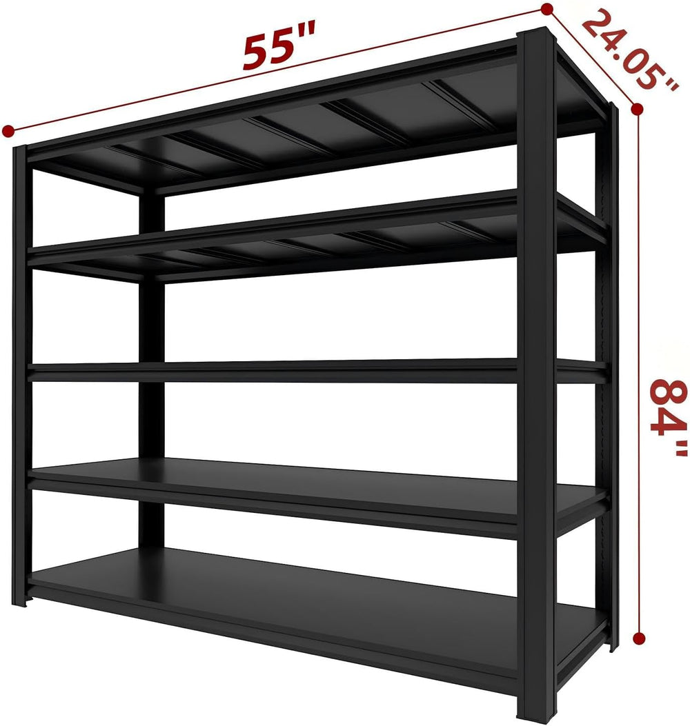 5 Tier Heavy Duty Garage Shelving Units, 5000 lbs Capacity Adjustable Metal S...
