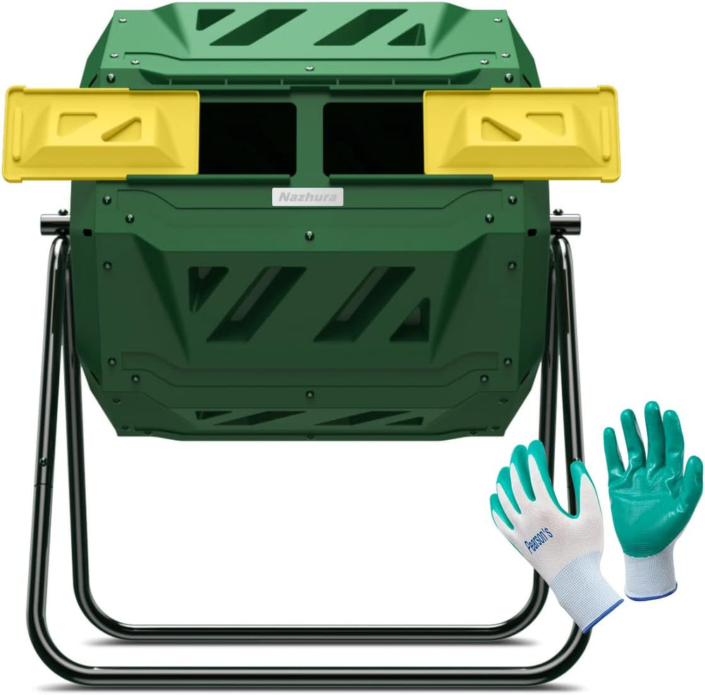 Compost Tumbler Bin Composter Dual Chamber 43 Gallon (Bundled with Pearson...