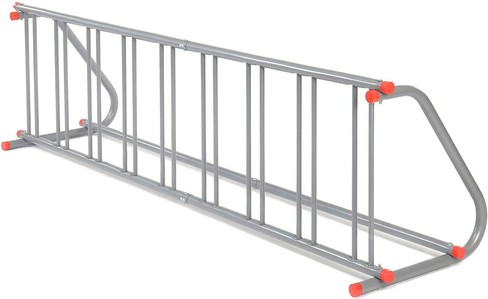 Global Industrial 111" L Single-Sided Grid Bike Rack, 9-Bike Capacity, Gray