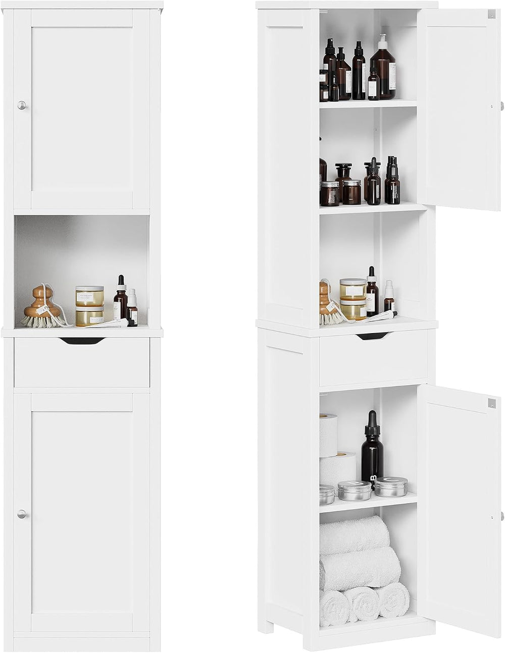 Shintenchi Tall Bathroom Storage Cabinet, Slim Corner Floor Cabinet with Door...