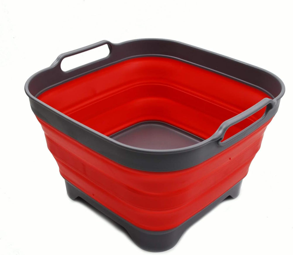 SAMMART 10L (2.64 Gallon) Collapsible Dishpan with Draining Plug - Foldable W...