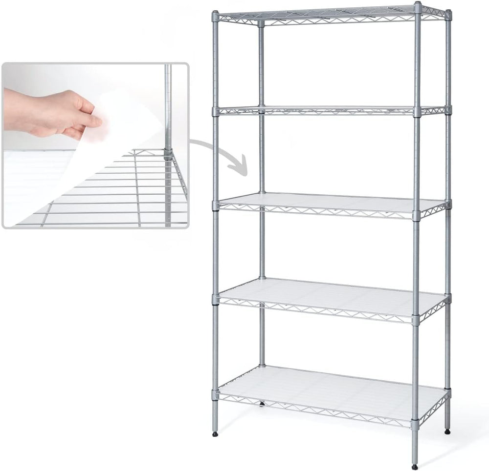 Fencer Wire NSF Adjustable Height Wire Shelving w/Liner, Basement Storage She...