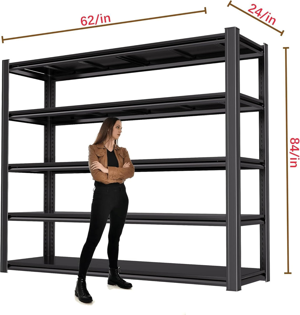 5-Tier Heavy Duty Garage Shelving, 5,000 lbs Capacity Adjustable Metal Storag...