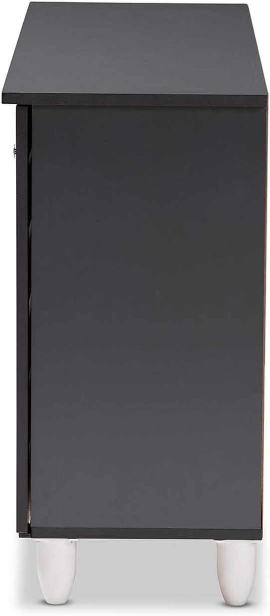 Baxton Studio Shoe Cabinets, One Size, Oak/Dark Gray