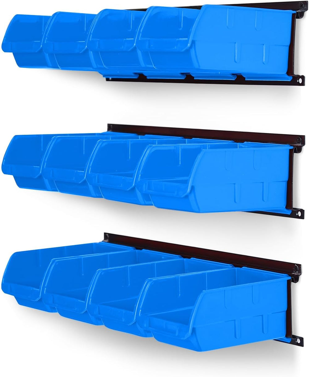 Ultrawall Wall Mounted Storage Bins, Plastic Hanging Storage Organizer Bins