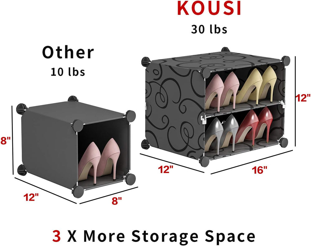 KOUSI Portable Shoe Rack Organizer 64 Pair Tower Shelf Storage Cabinet Stand ...