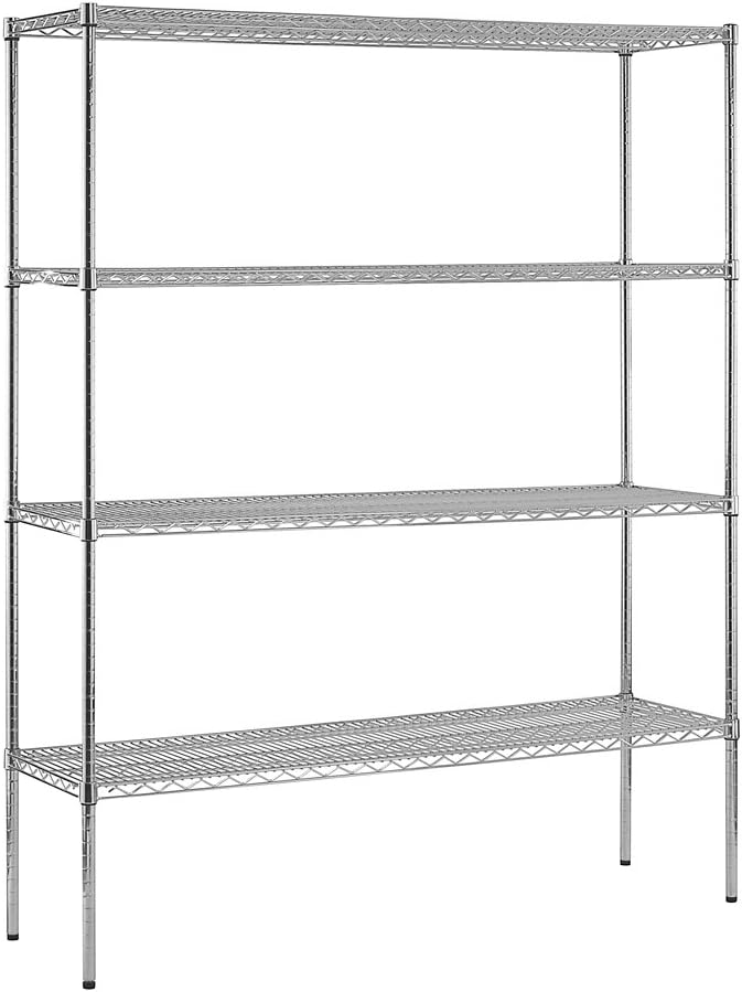 Sandusky WS601874-C Chrome Steel Heavy Duty Adjustable Wire Shelving, 2400 lb...