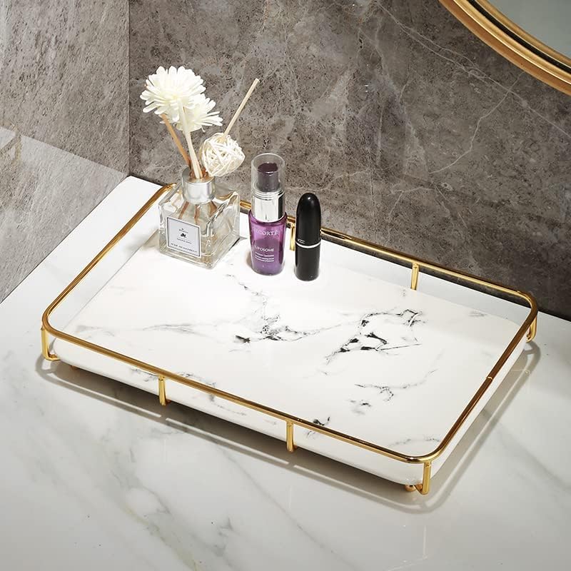Dobbyby Vanity Tray Makeup Organizer Cosmetics Storage Bathroom Skincare Orga...