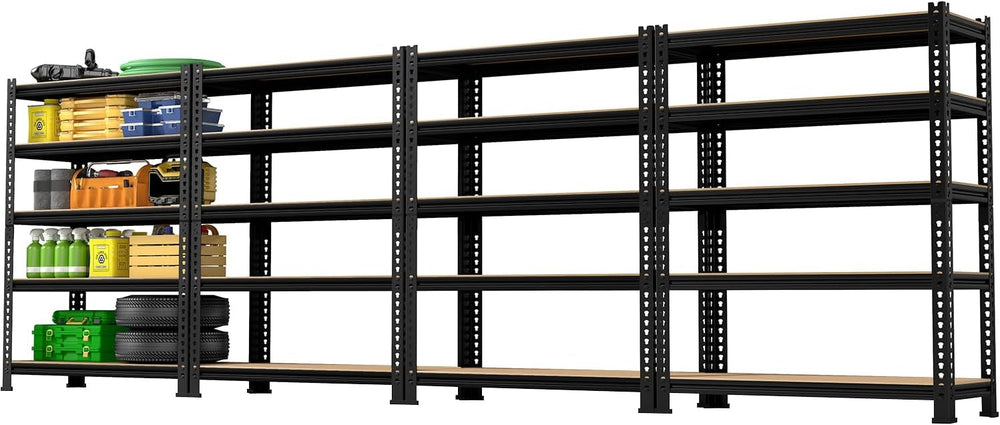 5-Tier Metal Storage Shelves: Heavy Duty Garage Shelving Adjustable Shelves f...