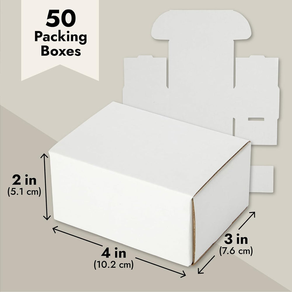 Stockroom Plus Mailing Box - 100 Pack, White, 4 x 3 x 2 Inch Corrugated Cardb...
