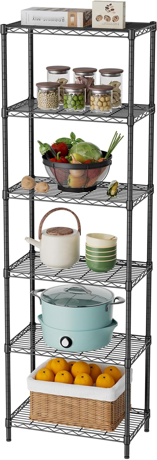 SINGAYE 6 Metal Shelves Wire Shelving Storage Shelf Adjustable Unit Pantry