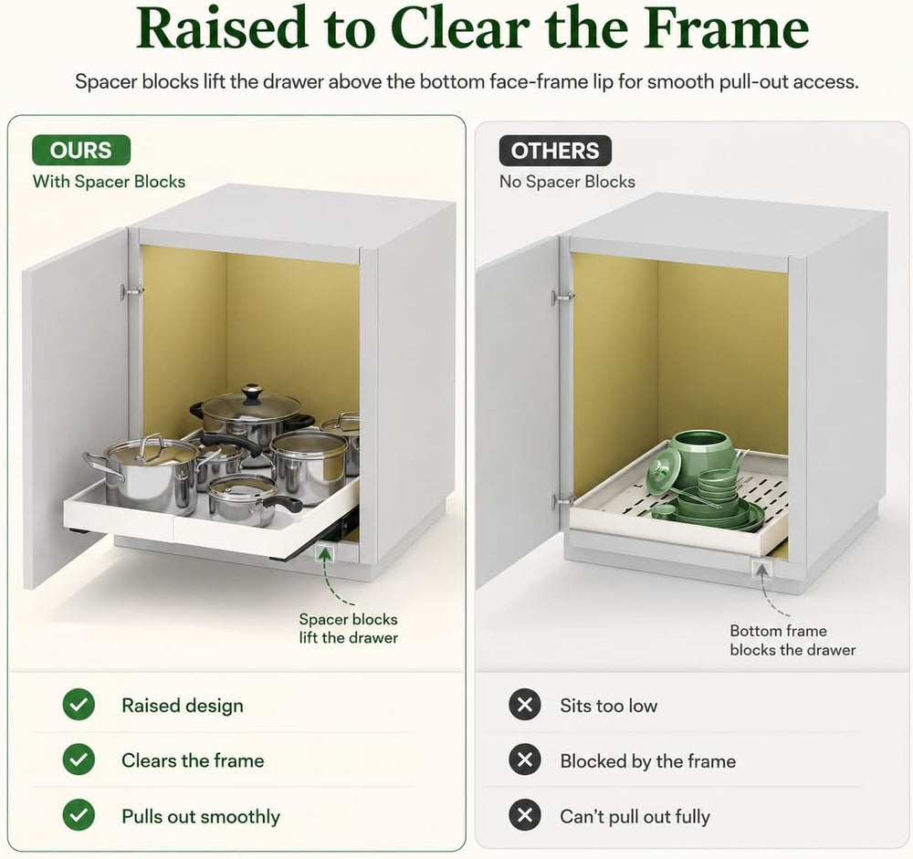 Fokyfok Pull out Cabinet Organizer,Expandable,No Drill,Heavy Duty,Kitchen